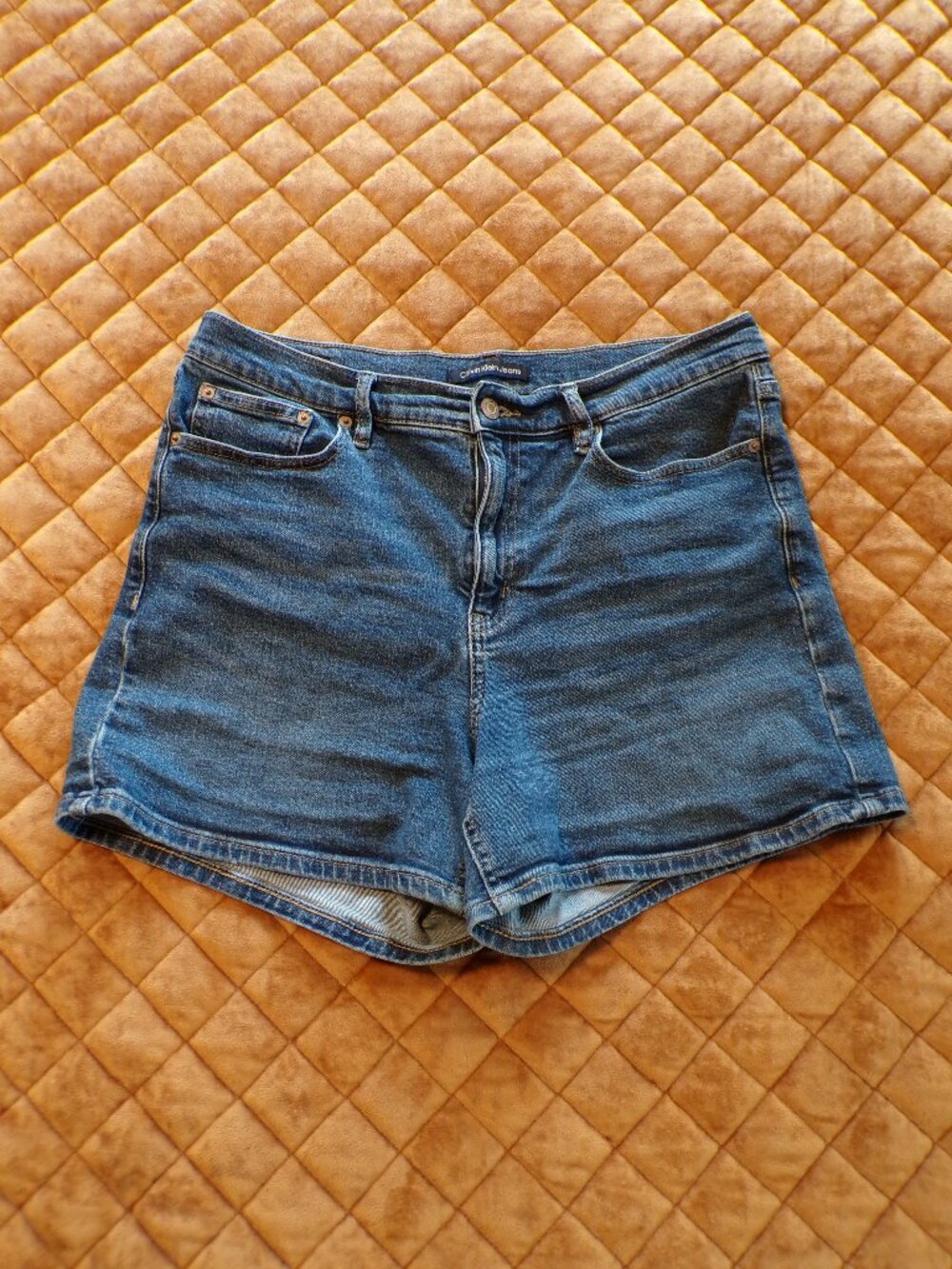CALVIN KLEIN JEANS Women's Blue Jean Shorts Size 14 Made in Egypt
